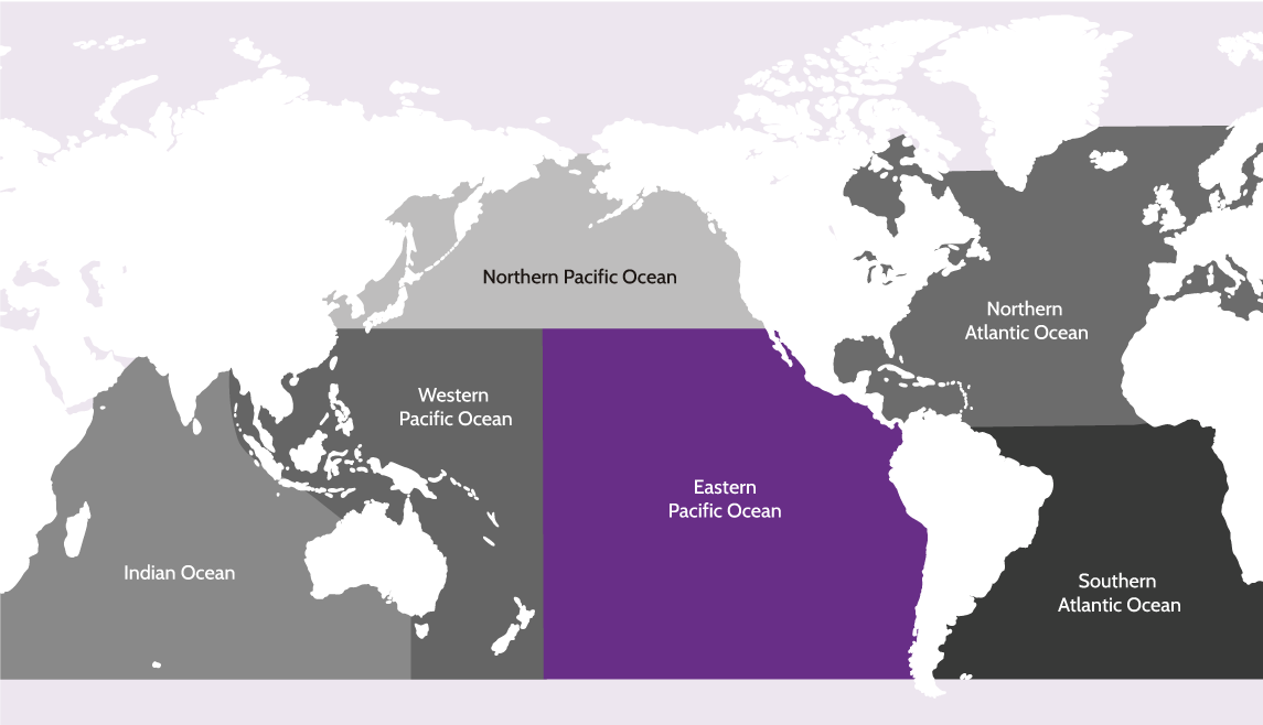 Map of Eastern Pacific Ocean